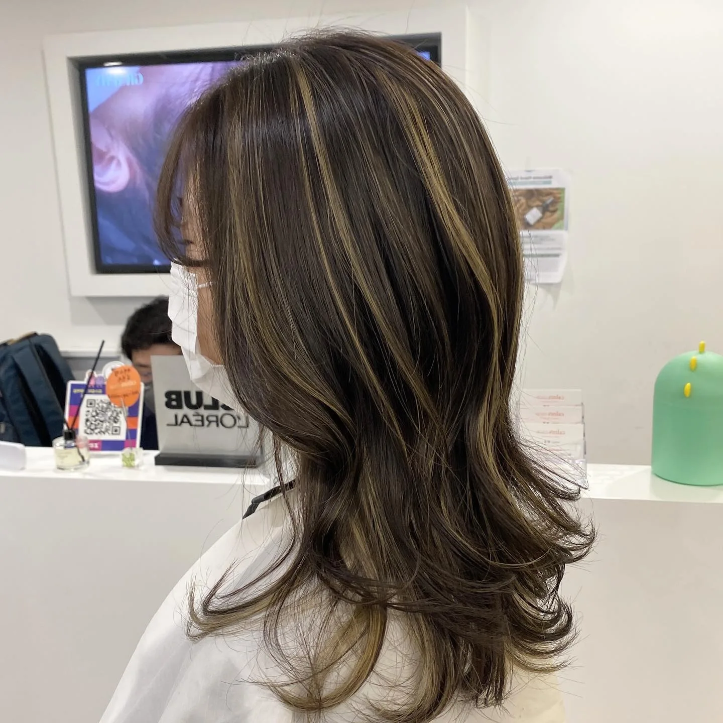 Gold Beige Highlights Korean Hair Color