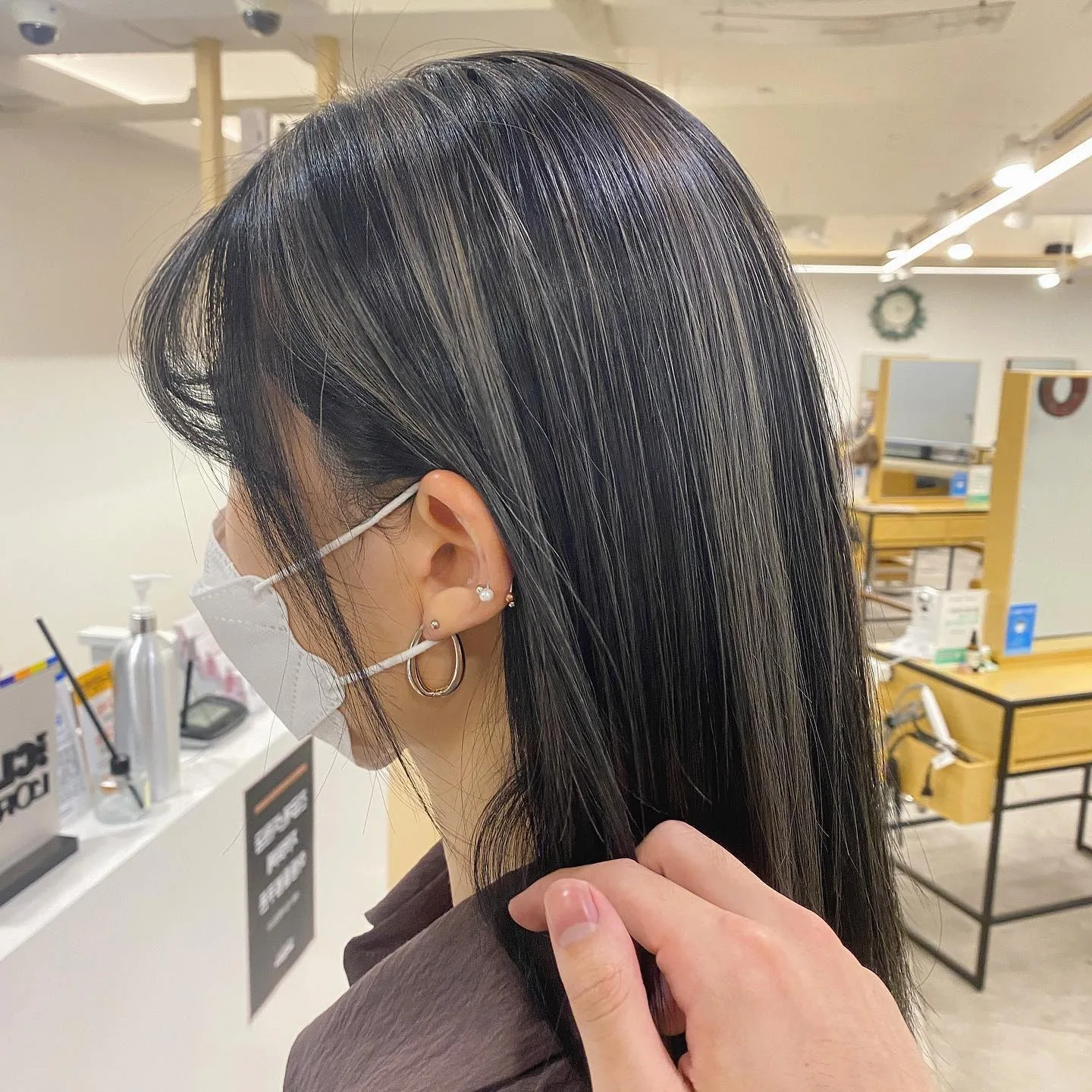 Silver Peek-a-Boo Korean Hair Color