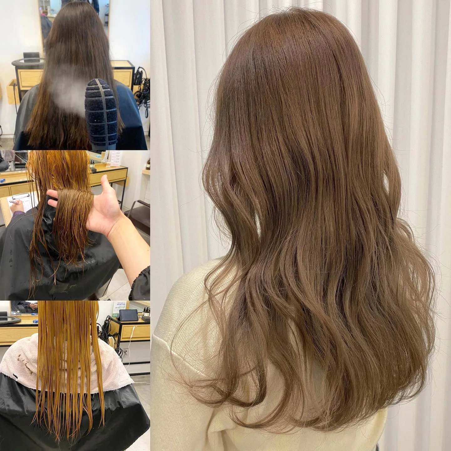 Ash Beige Transformation Korean Hair Color