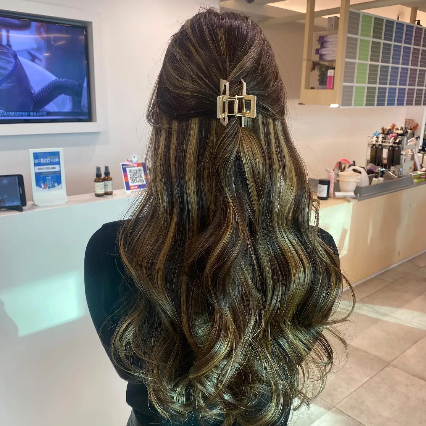 Golden Balayage Korean Hair Color