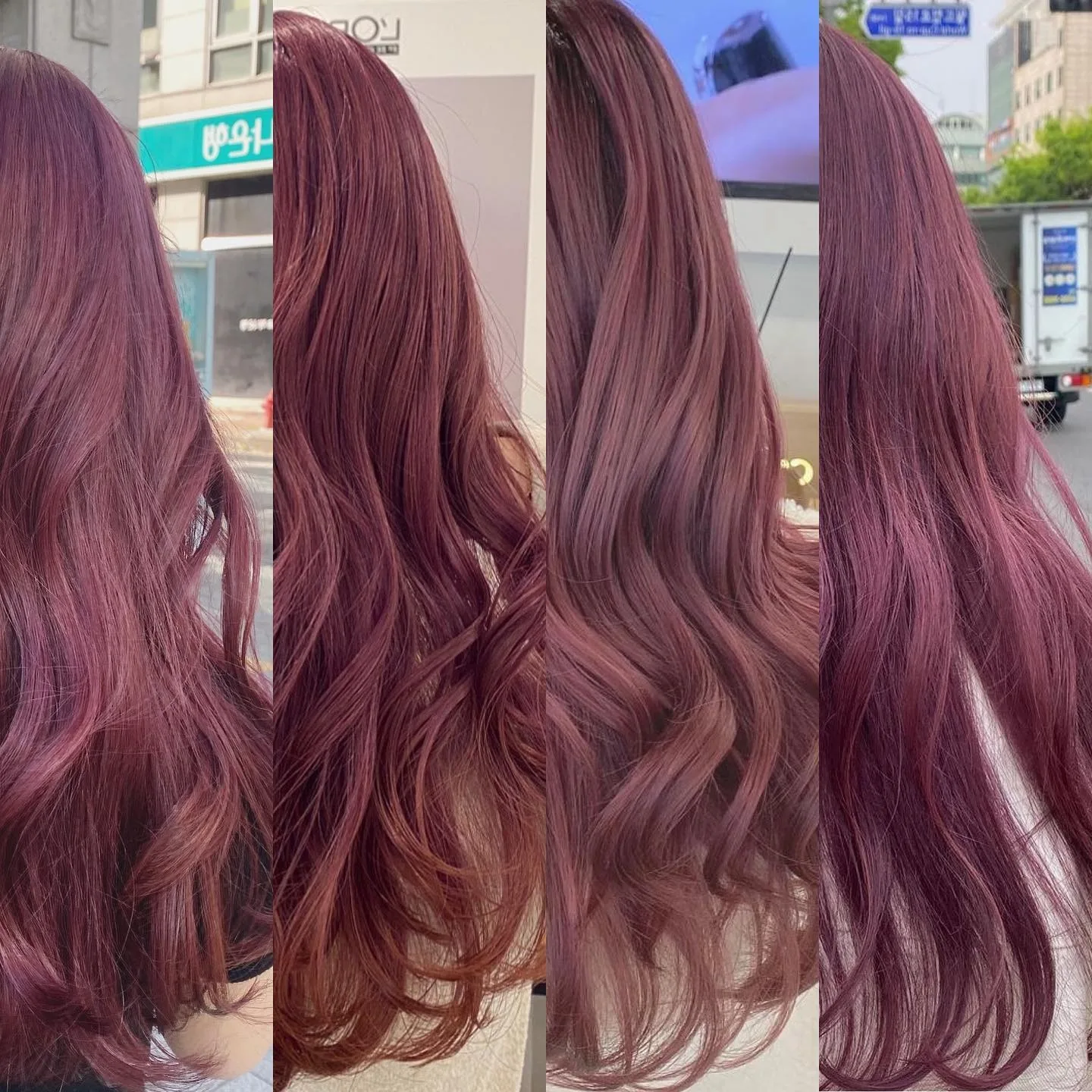 Rose Pink Brown Korean Hair Color