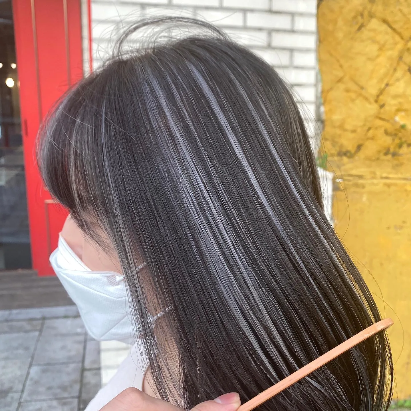 Silver Streaks Korean Hair Color