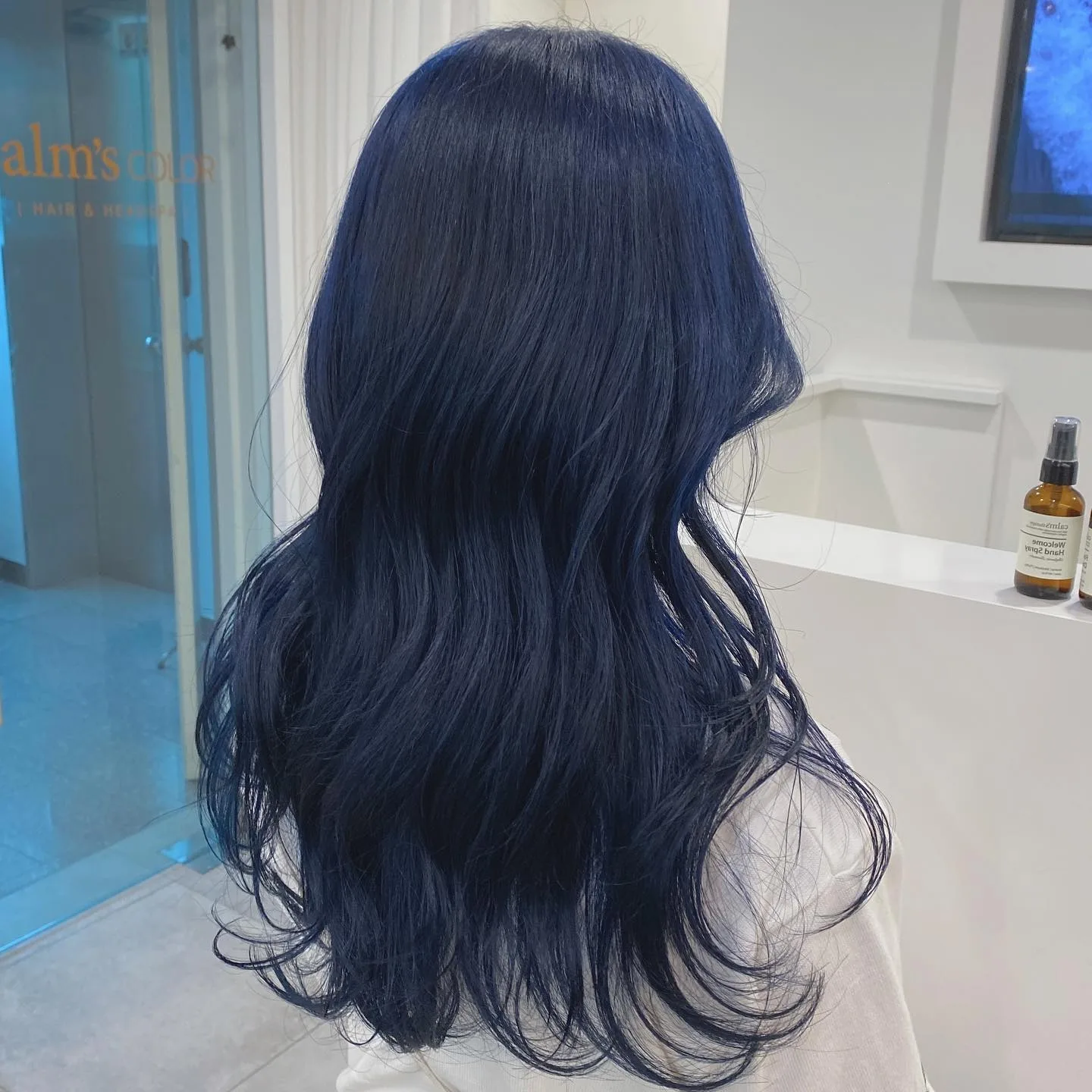 Deep Navy Blue Korean Hair Color