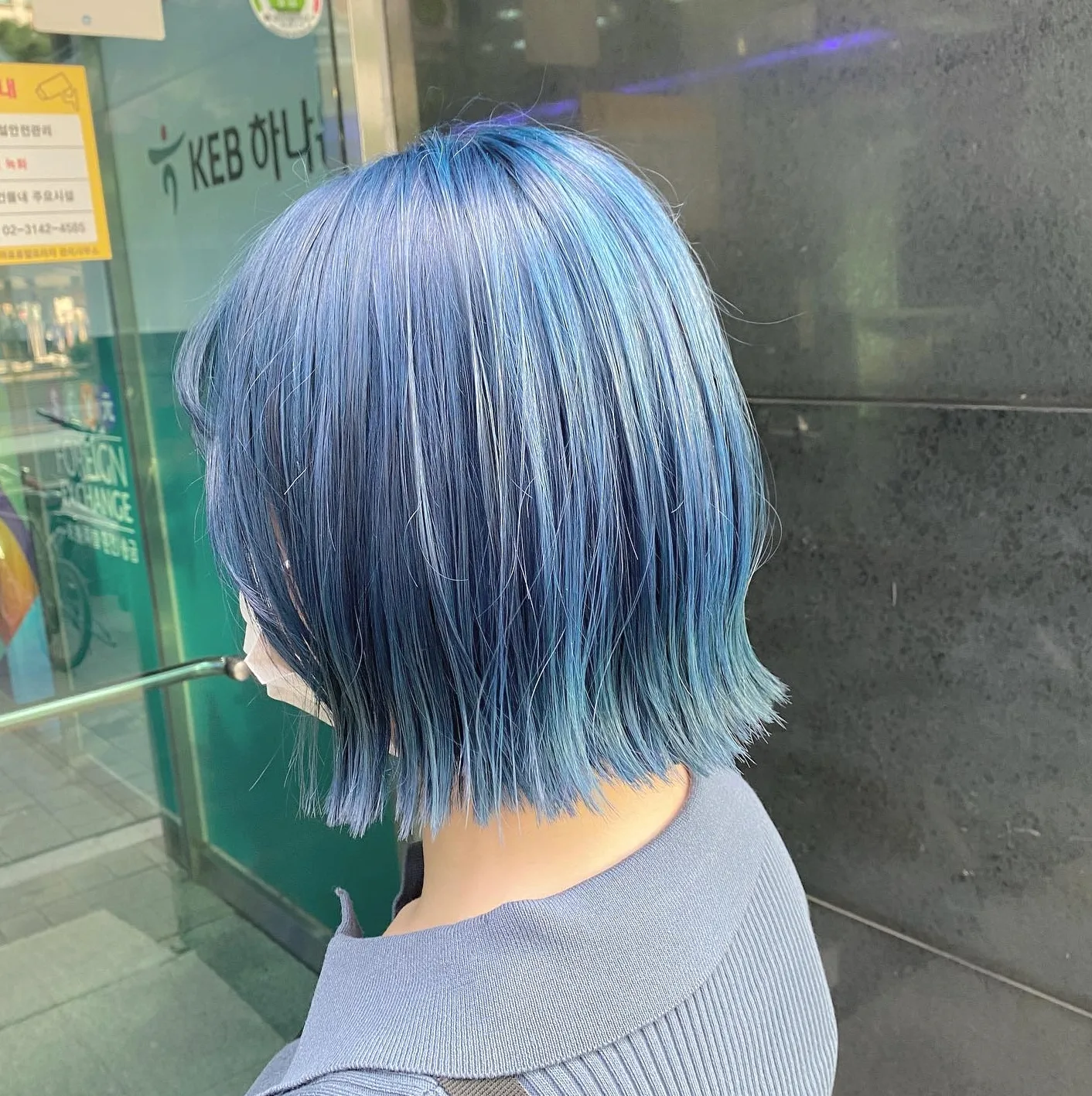 trendy blue hair Seoul - Style 1 at Korea Hair Salon Seoul