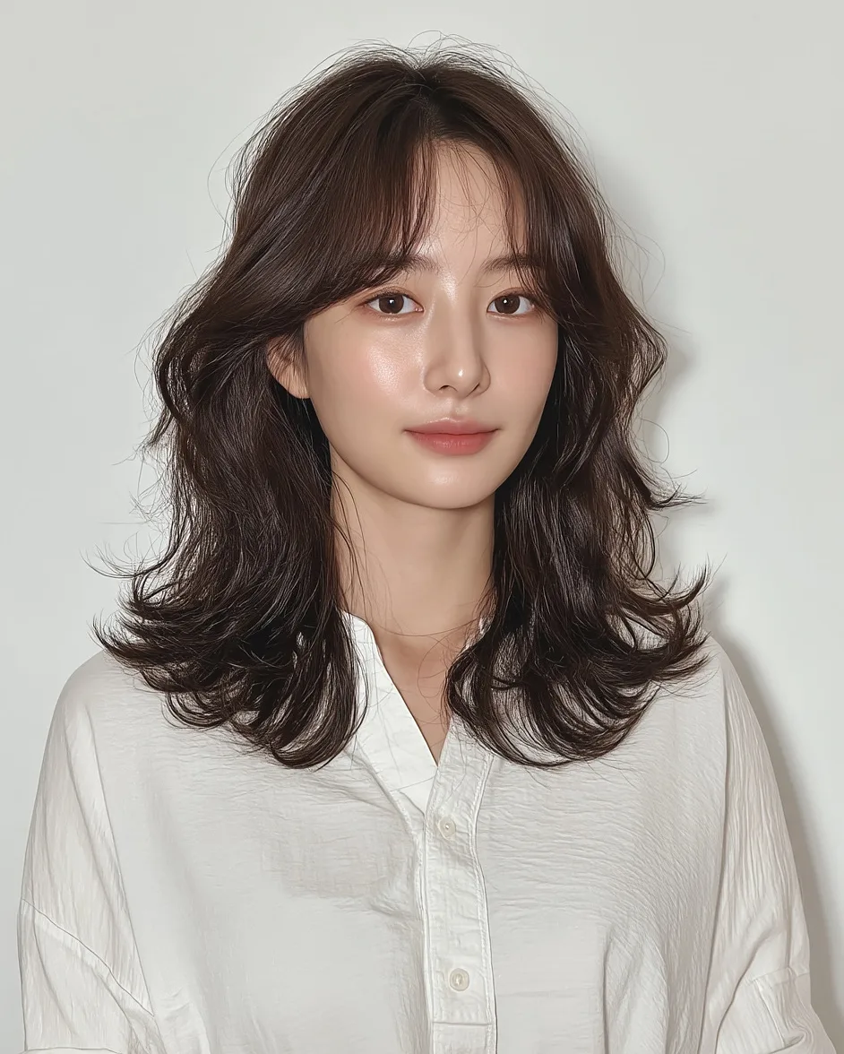 7 Beautiful Korean Curtain Bangs Perm Inspirations | Seoul Hair Salon 3 Korean Curtain Bangs Perm style example